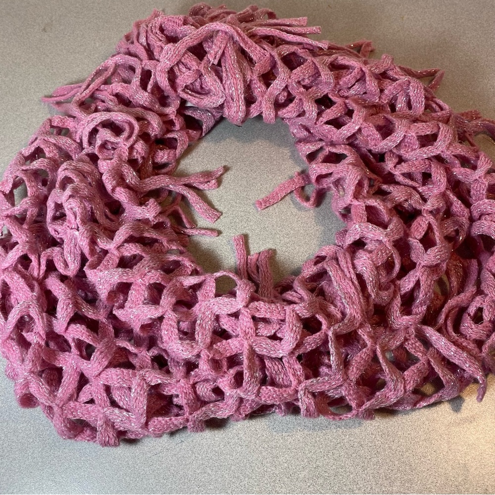 Scarf Bundle NWT Fishnet Fringe Infinity and Handmade Ruffle Scarf